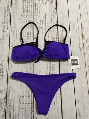 Conjunto de bikini bandeau púrpura Young & Reckless talla S Foto 1 de 3