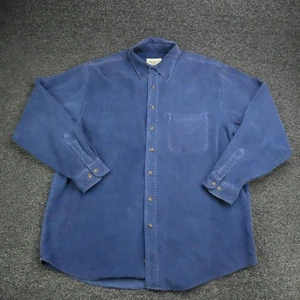 Camisa Eddie Bauer Para Hombre Grande Azul Pana Botón Delantero Manga Larga Algodón - Imagen 1 de 8