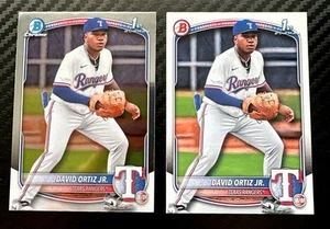 (2) Lote David Ortiz Jr 2025 1st Bowman Cromo + Papel BCP-29 Texas Rangers RC - Imagen 1 de 5