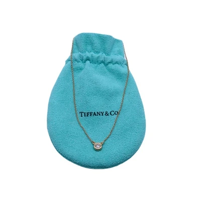 Collar de cadena Tiffany Co. Elsa Peretti de diamantes de oro rosa de 18 quilates por yarda Foto 1 de 4