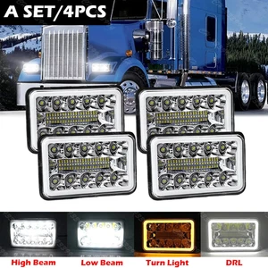 4PCS 4x6" LED Headlights HI/LOW For Freightliner FLD120 1988-2010 FLD112 Classic - Picture 1 of 12