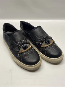 Sneaker Kurt Geiger LondonLeah in pelle con strass impreziositi da occhi neri taglia 37 - Foto 1 di 9