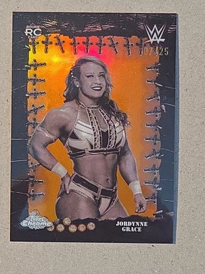 2025 Topps Chrome WWE Cactus Jack Jordynne Grace RC Orange /25 Famed Phantom NXT - Image 1 of 4