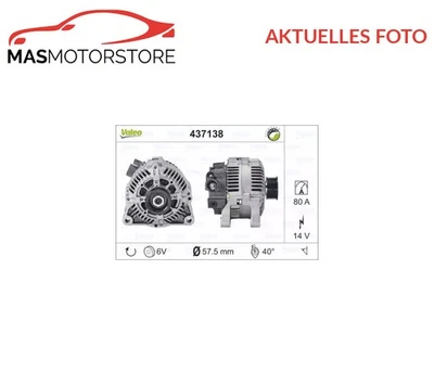 LICHTMASCHINE GENERATOR VALEO 437138 A FÜR PEUGEOT 306,406,206,PARTNER,EXPERT - Image 1 of 4