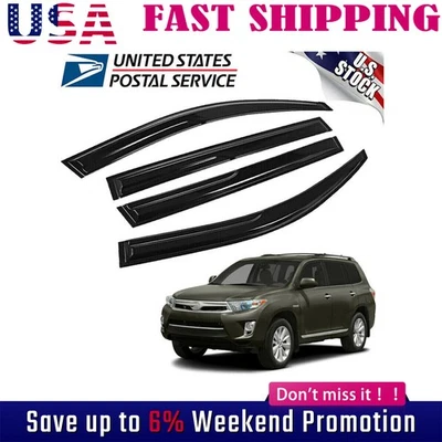 Para Toyota Highlander Mugen 2008-2013 visera de ventana sol lluvia ventilación protectores de sombra Foto 1 de 4