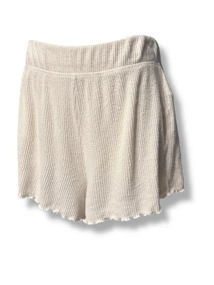 ROXY Ivory Cozy Day Rib Knit Lounge Shorts Small - Image 1 of 4