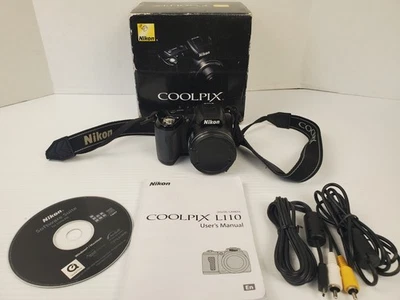 Nikon Coolpix L110 Digital Camera 12MP 15x Wide Angle Optical Zoom Lens Works - Image 1 of 4
