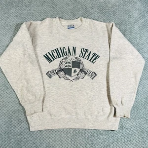 Sudadera De Colección Michigan State Spartans Gris Jaspeado Cuello Redondo Logo ENGRANAJE M  - Imagen 1 de 8
