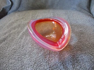 Kleine Dekoschale Vintage rosa schwer Kunstglas - Bild 1 von 12