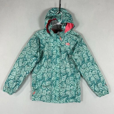 Chaqueta The North Face Hyvent Niñas XL (18) Verde Abstracto Floral Malla Forrada Abrigo Foto 1 de 4