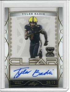 2022 LEAF TRINITY CLEAR TYLER BADIE ROOKIE/RC AUTO #38/75 - Picture 1 of 2