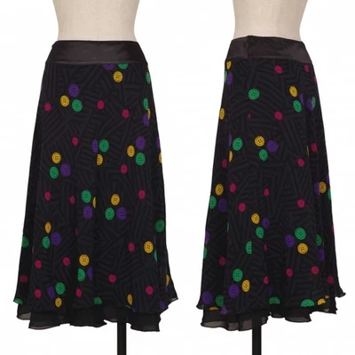 SONIA RYKIEL Switching Button Pattern Layered Skirt Size 48(K-135382) - Image 1 of 4