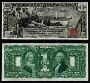1896 $1 EDUCATIONAL Series LARGE Size CRISP VF+/XF Silver Certificate! - Picture 1 of 3