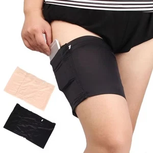 Anti-Friction Pocket Thigh Bands High Stretch Leg Phone Poket Lady Garter - Picture 1 of 13