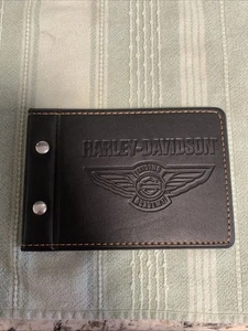 Harley-Davidson Riding Academy Roadbook/Log/ID Holder Black Leather Journal Book - Picture 1 of 10