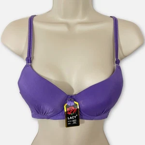 LACY Purple Bra NEW Womens Sz 34B Padded Underwire Adjustable Straps - Picture 1 of 6