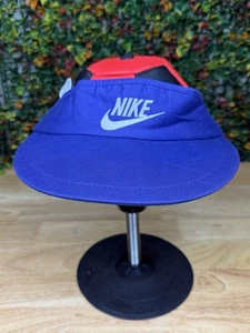 Nike Visor Hat Swoosh Logo Sport Sun Cap Shade White Tag Vtg 80’s 90’s Purple - Picture 1 of 10