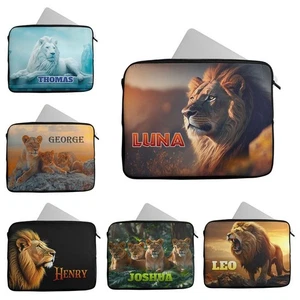 Personalised Any Name Lion Design Laptop Case Sleeve Tablet Bag 648 - Picture 1 of 12