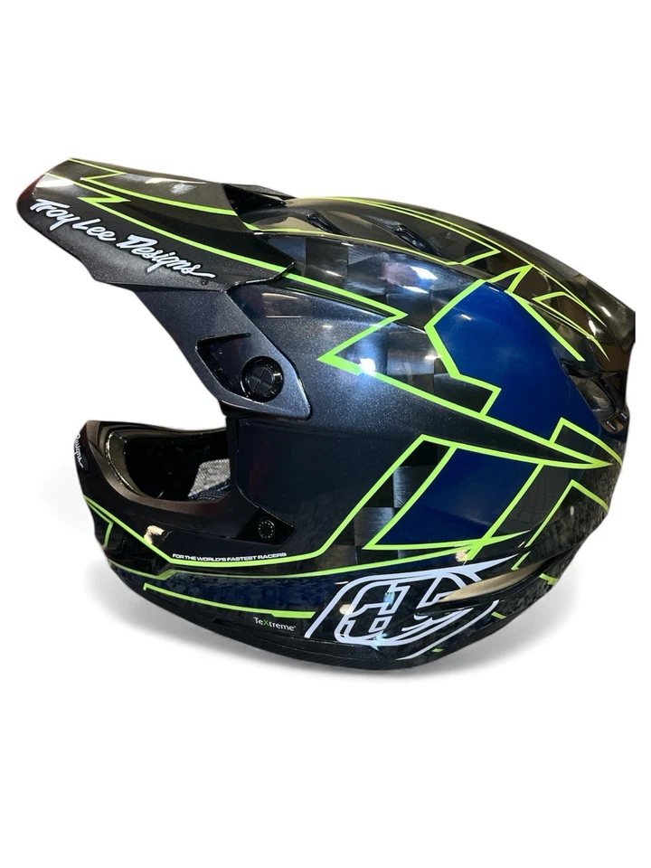 Raro TroyLee D4 CARBONO: Gráfico Gris/Verde Tamaño Pequeño (55-56 cm) Foto 1 de 4