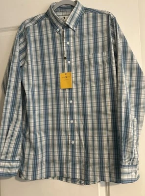 Duck Head Men’s Performance Plaid Shirt Townsend Atlantic Blue Button Down/M NWT - Image 1 of 4