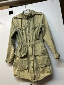 Vintage Joe Boxer Y2K Army Green Utility Jacket Coat Pockets Zip Small - Bild 1 von 4