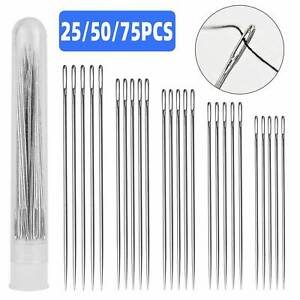 25/50/75PCS Assorted Large Eye Needles Hand Sewing Tool Kit for DIY Craft 5 Size