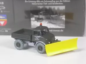 Wiking C&I Sondermodell Unimog 406 mit Schneepflug Lambertsen - Bild 1 von 4