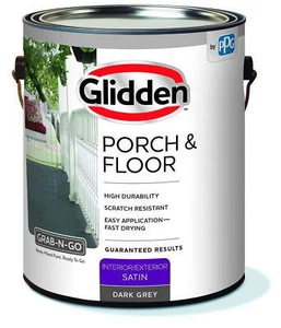 Porch & Floor Grab-N-Go Interior/ Exterior Paint Primer Dark Gray 1 Gallon Satin - Picture 1 of 6