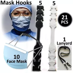 21PZ Cordino Piatto Regolabile Estensore Maschera Viso Salva Orecchie per Maschera Cinghia Supporto - Foto 1 di 11