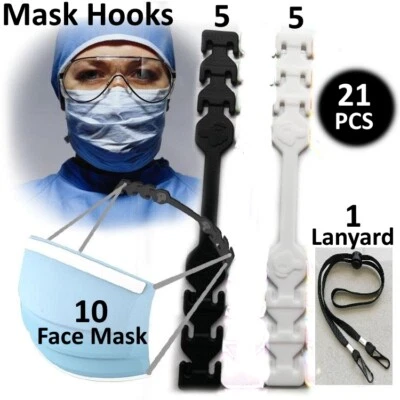 21PC Adjustable Flat Lanyard Face Mask Extender Ear Saver for Mask Strap Holder  - Image 1 of 4