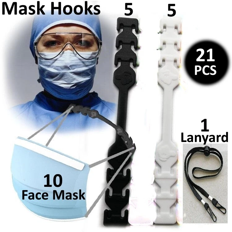 21PC Adjustable Flat Lanyard Face Mask Extender Ear Saver for Mask Strap Holder  - Image 1 of 4