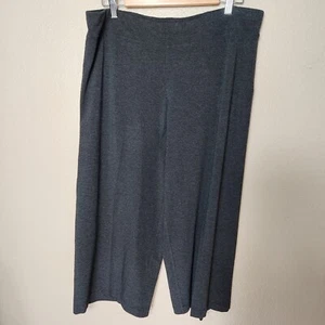 Eileen Fisher Charcoal Gray Viscose/Spandex Wide Leg Crop Pants-Size L - Picture 1 of 7