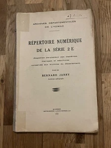 Livre Archives Départementales de l'Yonne 1948 (L3) - Picture 1 of 6