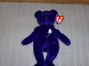 1997 Purple Princess Diana Ty Beanie Baby Made in China P.E. Pellets , RARE - Picture 1 of 4