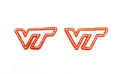 Lot of 2 VT Virginia Tech ☝️NCAA IRON ON Hokies Patch Vintage Iron On 1.5" - Image 1 of 3