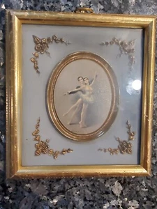 Ballerina Print, Mid Century 1950s Gold Framed, Shadow Box with Gold - Picture 1 of 8