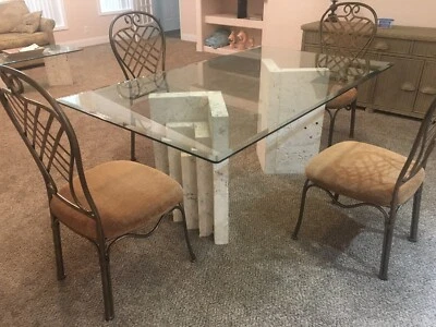 Mesa de comedor coralina coquina moderna de 42" x 72" pulgadas rara vintage de los Cayos de Florida Foto 1 de 4