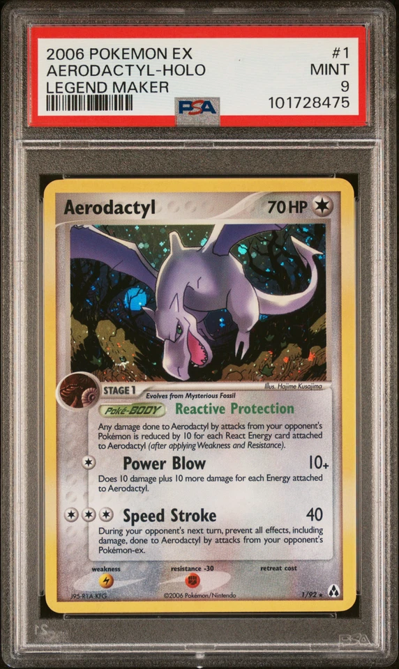 2006 POKEMON EX LEGEND MAKER AERODACTYL #1 HOLO FOIL PSA 9 MINT #101728475 - Image 1 of 2