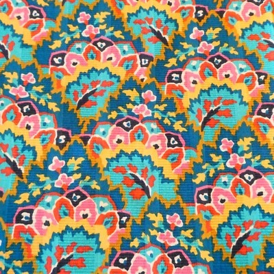 Robert Kaufmann Paisley Upholstery Fabric Red Gold Blue 2.5 yds Drapery Pillows - Image 1 of 4