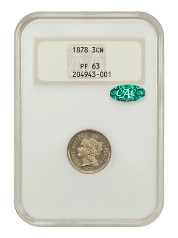 1878 3cN NGC/CAC Proof 63 (OH) Cover