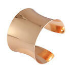 Trendsetting Wide Grooved Metal Cuff Bangle for Women - Open Design