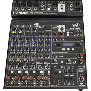 PEAVEY PV 10 BT 120US 4CH BLUETOOTH CAPABLE STUDIO MIXER W/ BUILT-IN EQ BYPASS - Picture 1 of 4