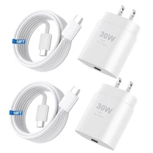 iPhone 15 Pro Max Charger Fast Charging, 30W USB C iPhone 15 Pro Max 10FT White - Picture 1 of 7