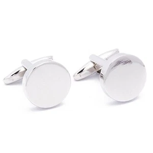 Cufflinks - Round Even Silver - Imagen 1 de 5