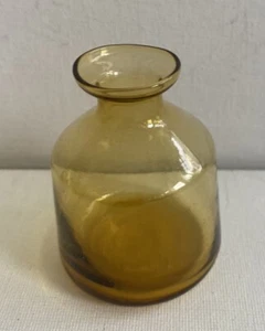 Amber Colored Handblown Bottle 2.75 Inches High Bud Vase - Picture 1 of 3