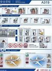 CHINA EASTERN AIRLINES AIRBUS A319 SAFETY INSTRUCTIONS SKYTEAM 2006 LAMINATED