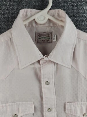 Camisa H Bar C California Ranchwear Perla Rosa a Presión Western 15.5 33 Cola Larga Foto 1 de 4