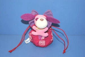 Ocha Ken Hund Hana Kordelzugbeutel mit Maskottchen Plüsch Puppe TOMY 2004 Pink Herb Cha - Bild 1 von 12