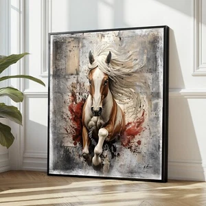 Leinwand Bilder Pferde Abstrakt Wanddeko Wandbilder XXL Wohnzimmer Modern 6394A - Bild 1 von 8