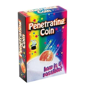 Penetrating Coin - A coin visible penetrates a sheet of rubber.  Easy magic - Picture 1 of 1